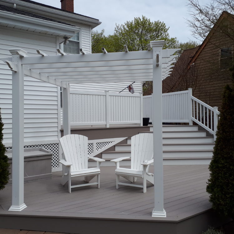 Timbertech Deck With Vinyl Pergola 3