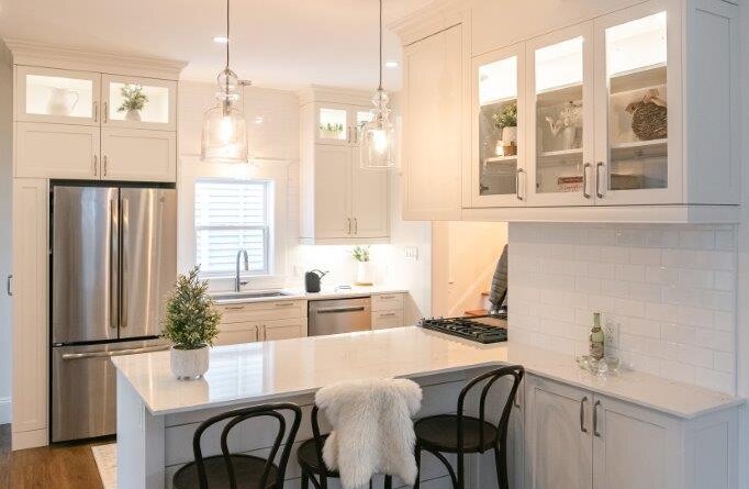 Galley Kitchen with Walk-In Pantry