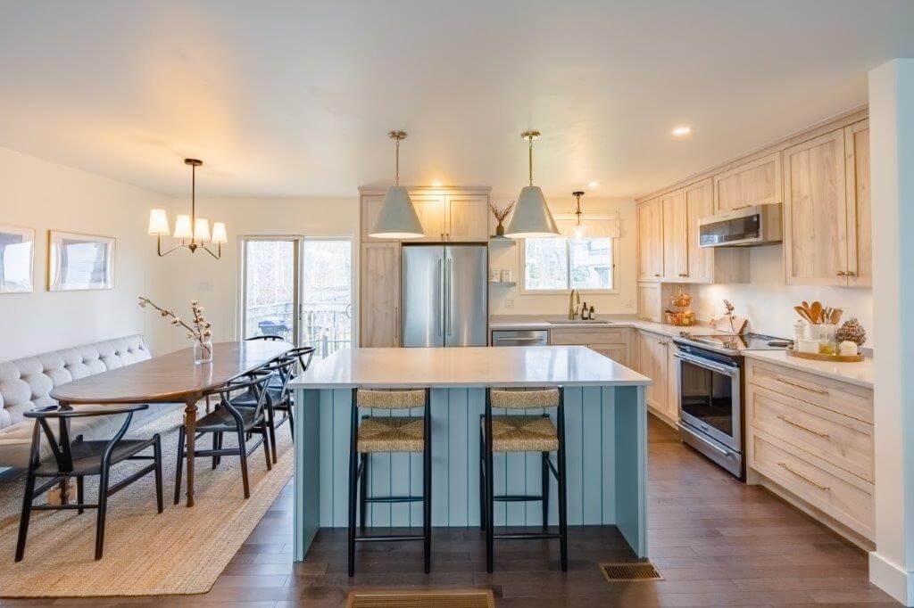 Kitchen island in new kitchen renovation project by All-Craft