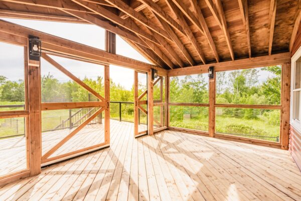 screened porch construction project