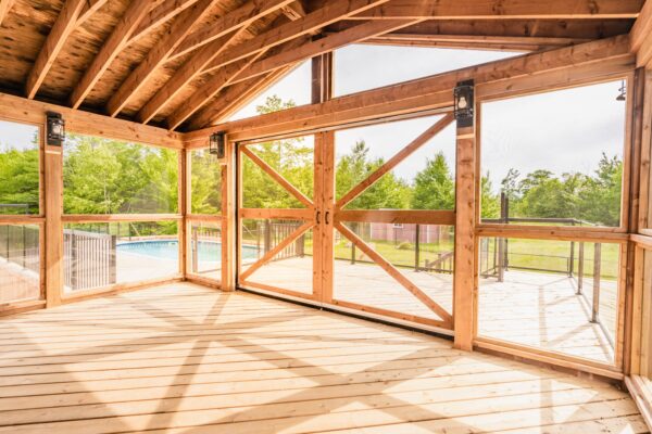 screened porch construction project