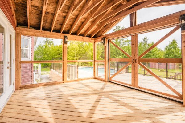 screened porch construction project